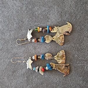 Howling wolf earrings